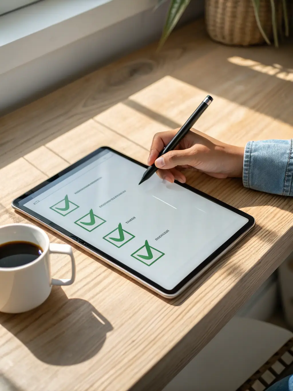 An image depicting a checklist being digitally verified, symbolizing compliance and accuracy for maritime suppliers.
